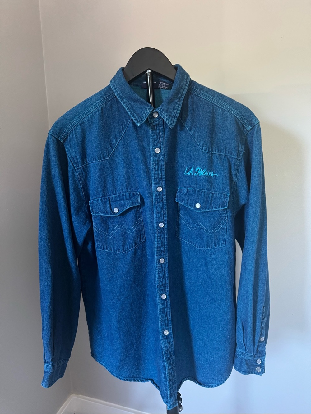Women’s LA Blues Denim Western Snap Button Shirt